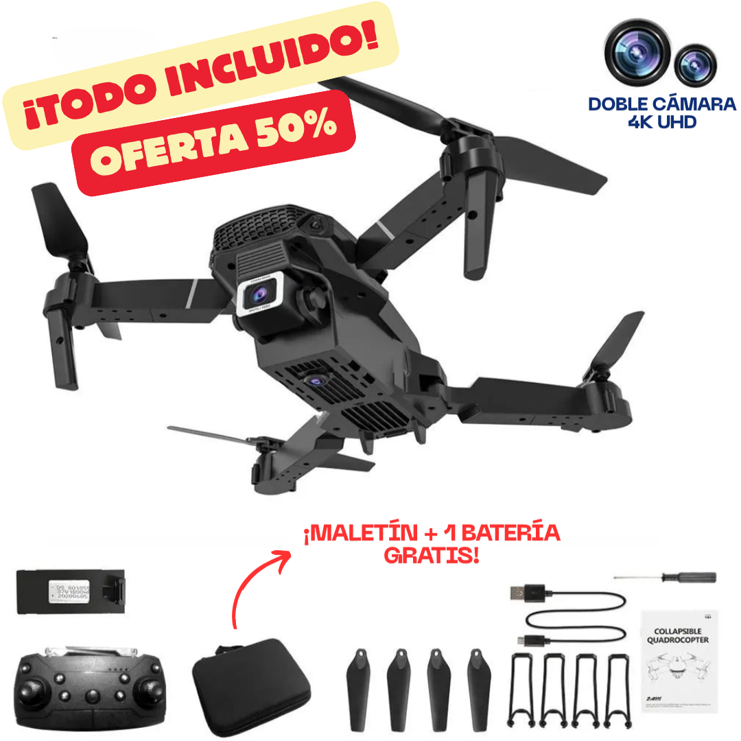 Dron 4K Profesional con Doble Cámara - FlySky + Estuche GRATIS